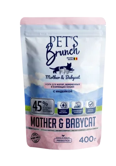 Сухой корм для кошек Pet's Brunch Для котят, беременных и кормящих кошек с индейкой (400г) — фото 1