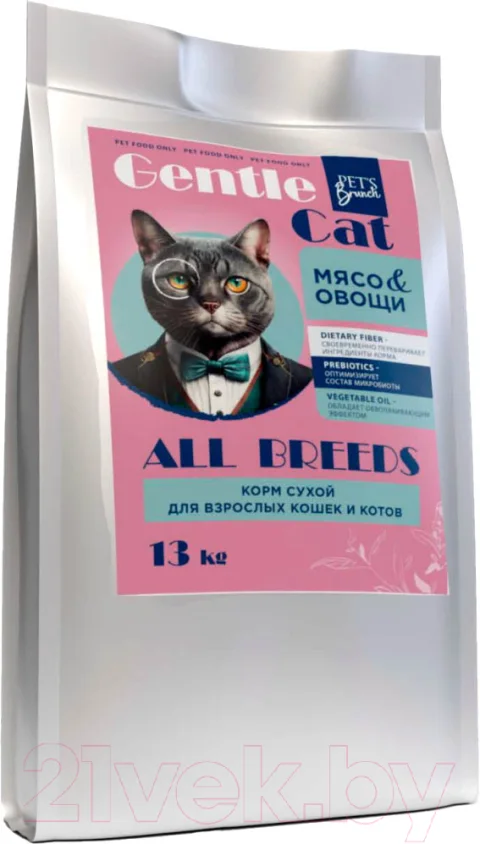 Сухой корм для кошек Pet's Brunch ДжентлКЭТ С мясом и овощами (13кг)