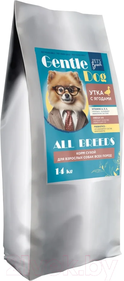 Сухой корм для собак Pet's Brunch ДжентлДОГ Утка с ягодами (14кг)