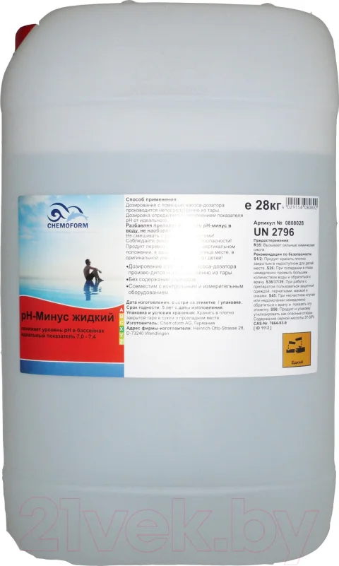 Средство для регулировки pH Chemoform pH-Mинус жидкое (28кг)