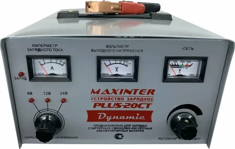 Зарядное устройство для аккумулятора Maxinter PLUS-20CT трансформаторное 6/12/24V 1 - 20A WET / EFB (до200А/ч)