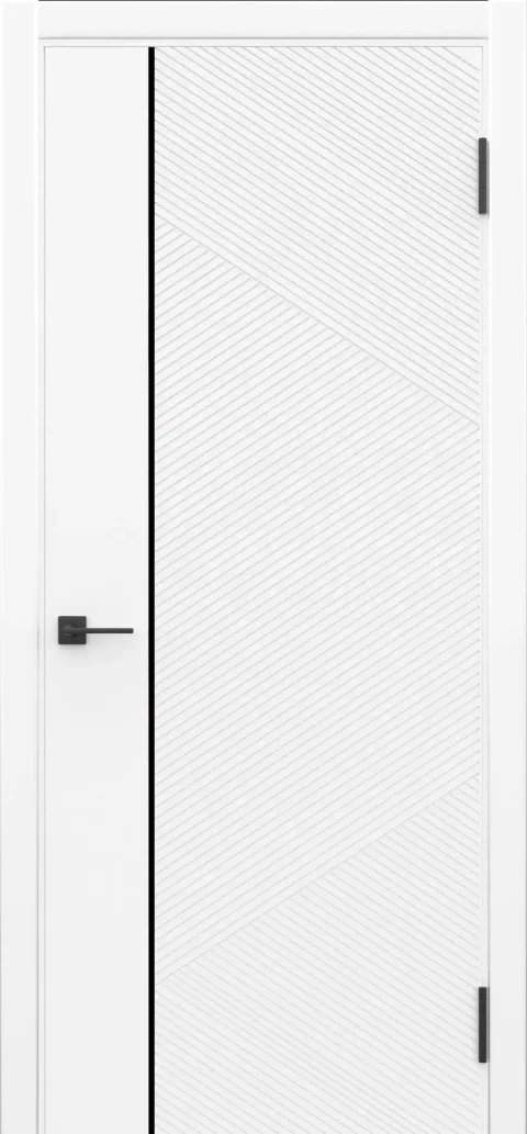 Дверь межкомнатная Geometrica PM 6 ДГ 70x200 ABS (айс/черный с 2-х сторон молдинг)