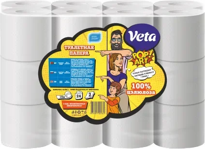 Туалетная бумага Veta Pop Art (1х24рул)