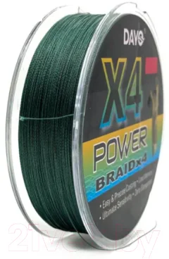 Леска плетеная Dayo Power Braid X4 0.10мм (100м, темно-зеленый) — фото 2