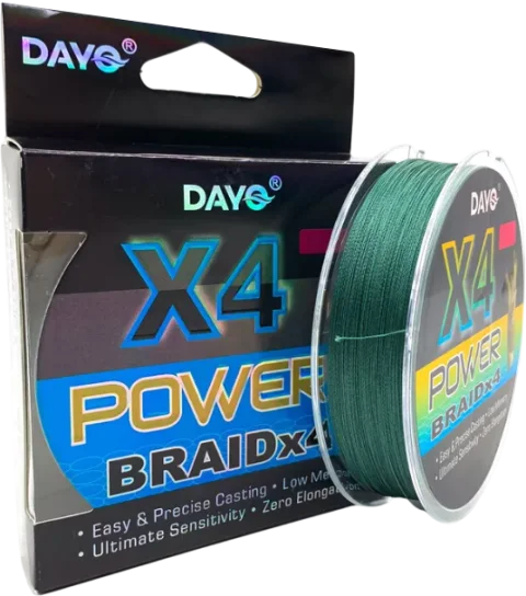 Леска плетеная Dayo Power Braid X4 0.35мм (100м, темно-зеленый)