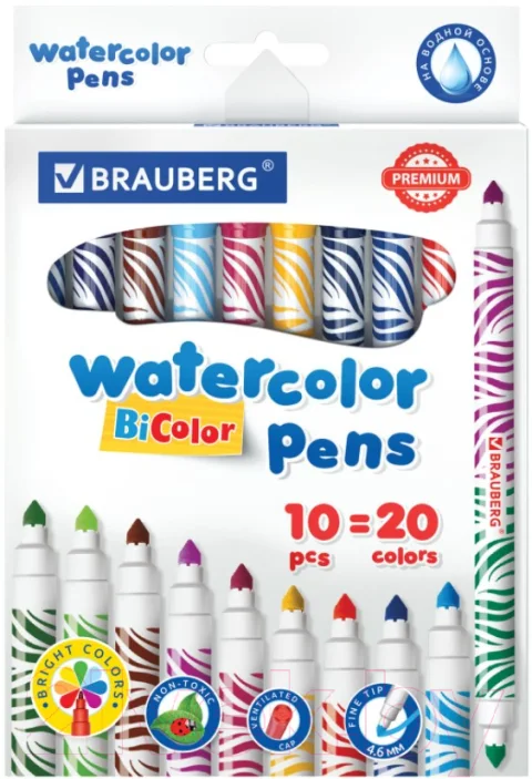 Фломастеры Brauberg Premium Bi-Color / 151945 (20цв)
