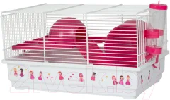 Клетка для грызунов Voltrega Princess / 001114BF (белый/розовый) — фото 1