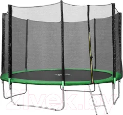 Батут Happy Jump PRO 12ft с внешней сеткой и лестницей (374см) — фото 1