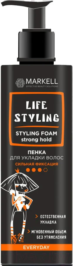 Пенка для укладки волос Markell Professional Сильной фиксации (195мл)