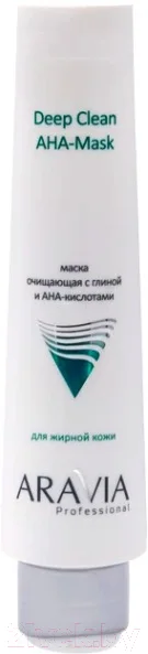 Маска для лица кремовая Aravia Professional с глиной и AHA-кислотами Deep Clean AHA-Mask (100мл) — фото 1