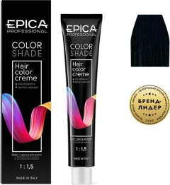 Крем-краска для волос Epica Professional Colorshade 1.0 (100мл, черный холодный) — фото 1