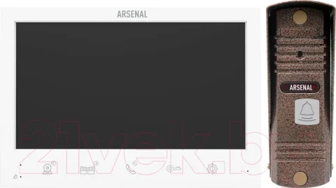 Видеодомофон Arsenal Грация Pro SD + Триумф Pro (белый/коричневый)