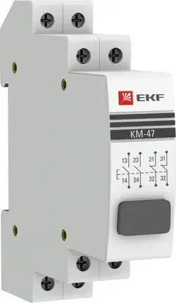 Кнопка на DIN-рейку EKF PROxima КМ-47 MDB-47-Grey-Pro