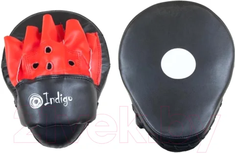 Боксерские лапы Indigo Sport PS-903 (черный/красный)