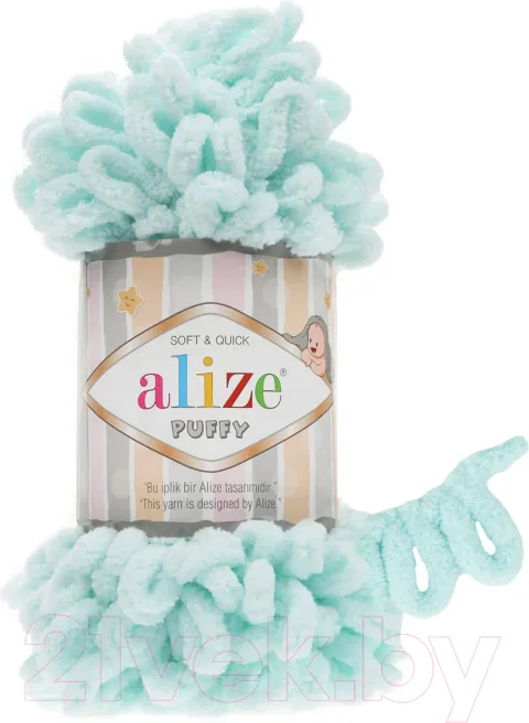 Пряжа для вязания Alize Puffy 100% микрополиэстер / 15 (9.2м, водяная зелень)