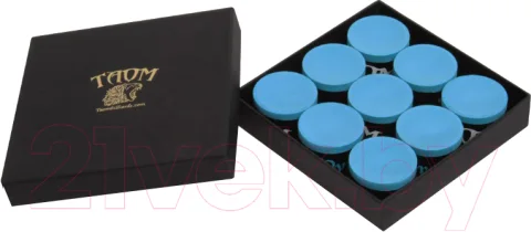 Мел для бильярда Taom Pyro Chalk (9шт, синий)