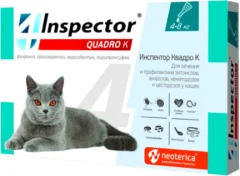 Капли от паразитов INSPECTOR Quadro для кошек 4-8 кг / I302 — фото 1