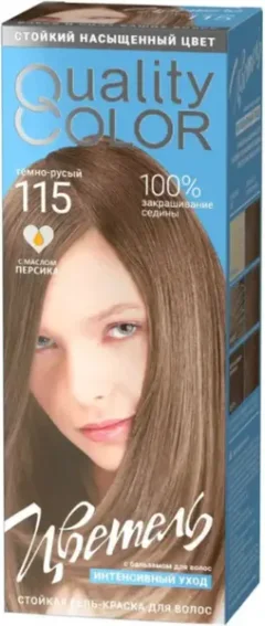 Гель-краска для волос Estel Quality Color Цветель тон 115 (150мл, темно-русый) — фото 3