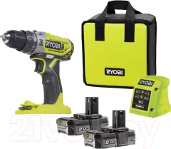 Аккумуляторная дрель-шуруповерт Ryobi R18PD2-220S (5133004459) — фото 1