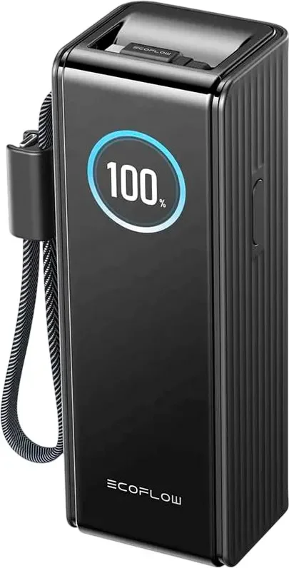 Портативное зарядное устройство EcoFlow Rapid 25k (25000мАч, со встроенным и выдвижным кабелями 100 Вт)