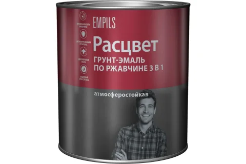 Грунт-эмаль Расцвет По ржавчине алкидная (1.9кг, белый)