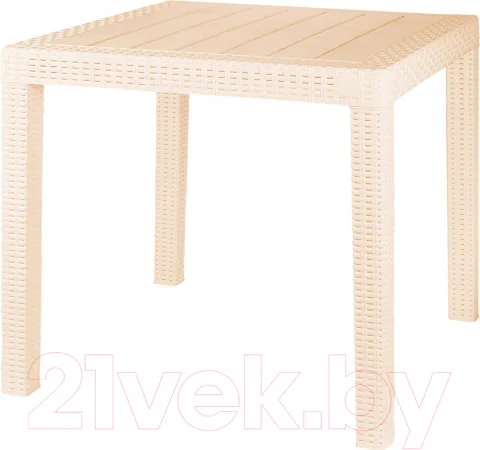 Стол пластиковый Ingreen Rattan / ING6183СЛВ (сливочный)