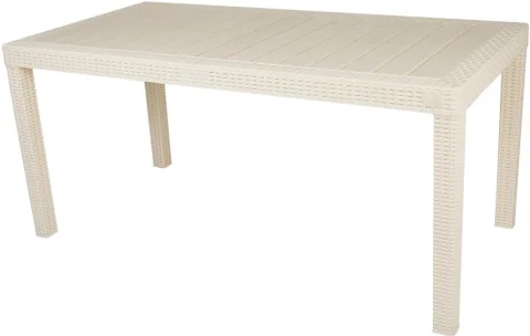 Стол пластиковый Ingreen Rattan / ING6184СЛВ (сливочный)