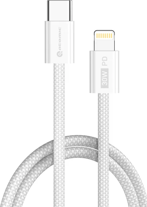 Зарядный кабель Atomic Real USB-C-Lightning PD 30W / 30.408 (1.5м, белый)