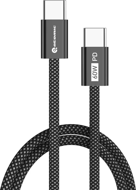 Зарядный кабель Atomic Real USB-C-USB-C PD 60W / 30.405 (1.5м, черный)