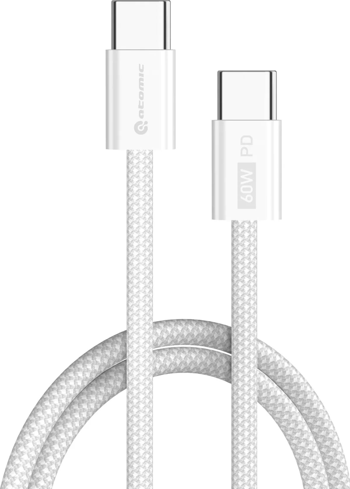 Зарядный кабель Atomic Real USB-C-USB-C PD 60W / 30.406 (1.5м, белый)