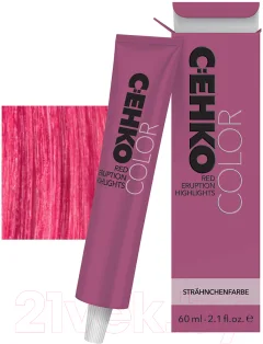 Крем-краска для волос C:EHKO Red Eruption Highlights для прядей R-V (60мл, красный-фиолетовый) — фото 2