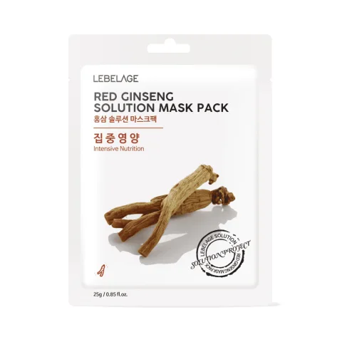 Маска для лица тканевая Lebelage Red Ginseng Solution Mask Питательная (25г)