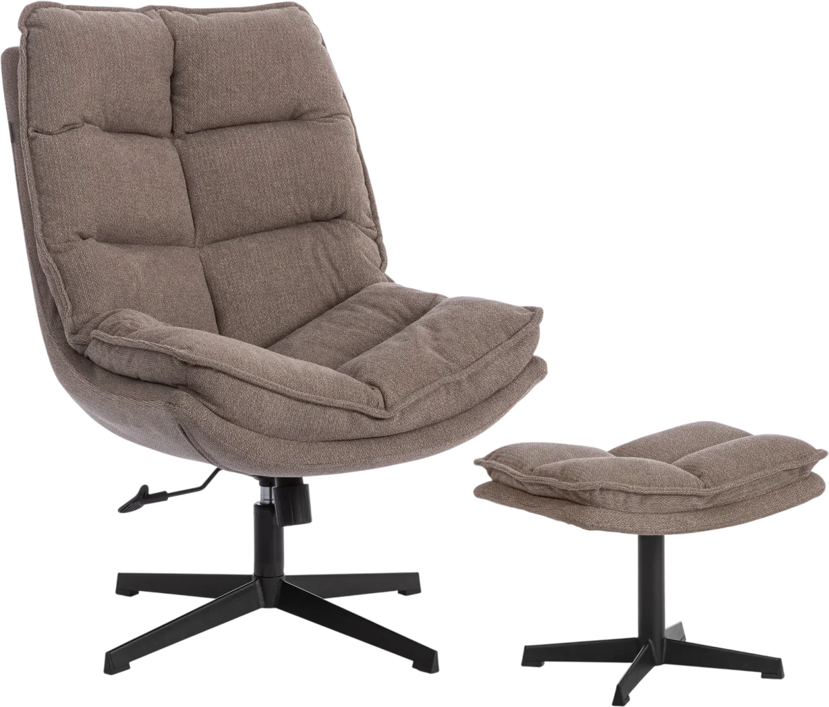 Кресло мягкое Tetchair Reflex с пуфом велюр/букле (бежевый)