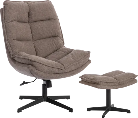 Кресло мягкое Tetchair Reflex с пуфом велюр/букле (бежевый)
