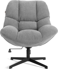 Кресло мягкое Tetchair Relax с пуфом велюр/букле (светло-серый) — фото 2