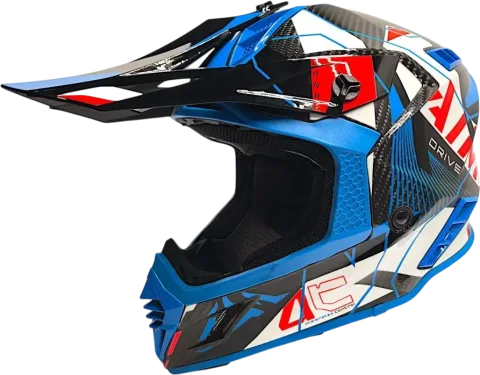 Мотошлем AiM RH855 Carbon Razor RH855R-DBR-L (L, синий/красный)
