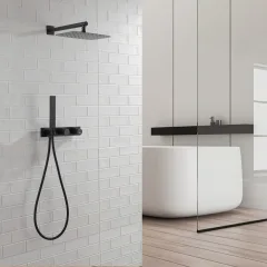 Душевая система со смесителем Abber Rund AF8718B (черный матовый) — фото 3