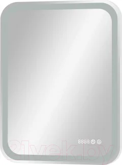 Зеркало Континент Russo Led 60x70 (с функцией антизапотевания и часами) — фото 3