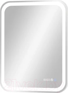 Зеркало Континент Russo Led 60x70 (с функцией антизапотевания и часами) — фото 4