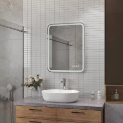 Зеркало Континент Russo Led 60x70 (с функцией антизапотевания и часами) — фото 6