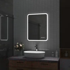 Зеркало Континент Russo Led 60x70 (с функцией антизапотевания и часами) — фото 8
