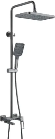 Душевая система со смесителем Shevanik S6826T (оружейная сталь)