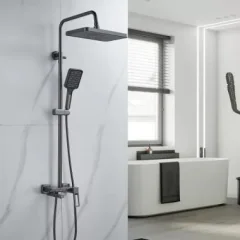 Душевая система со смесителем Shevanik S6826T (оружейная сталь) — фото 2