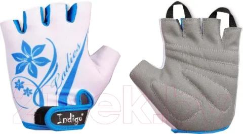 Велоперчатки Indigo Sport SB-01-8541 (M, белый/голубой)