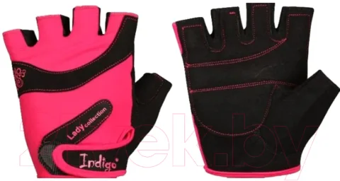 Перчатки для пауэрлифтинга Indigo Sport SB-16-1729 (M, розовый/черный)