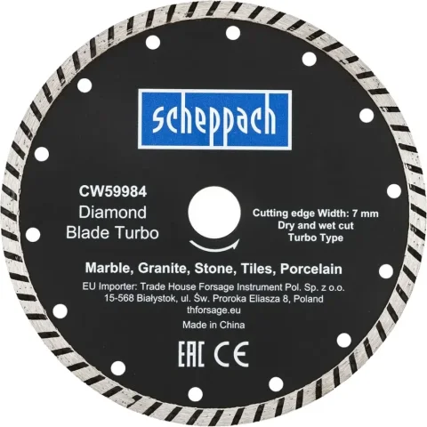 Отрезной диск алмазный Scheppach Sch-CW59982 (62948)