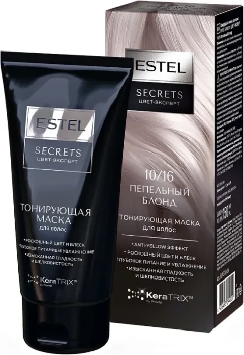 Тонирующая маска для волос Estel Secrets Цвет-эксперт 10/16 (150мл, пепельный блонд)