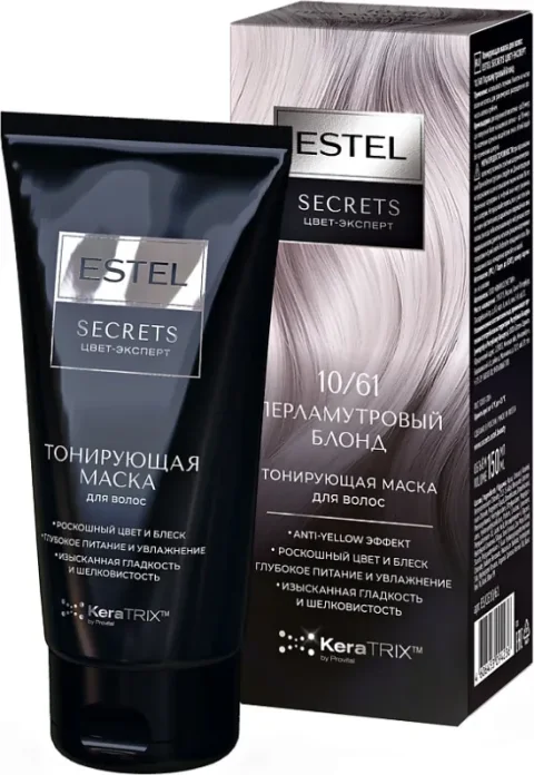 Тонирующая маска для волос Estel Secrets Цвет-эксперт 10/61 (150мл, перламутровый блонд)