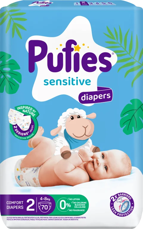 Подгузники детские Pufies Sensitive Mini 4-8кг (70шт)