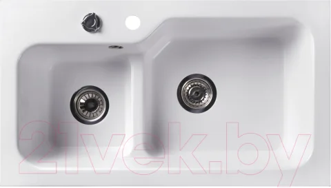 Мойка кухонная Belux SG-REC-DUO 8045 (белый кварц)